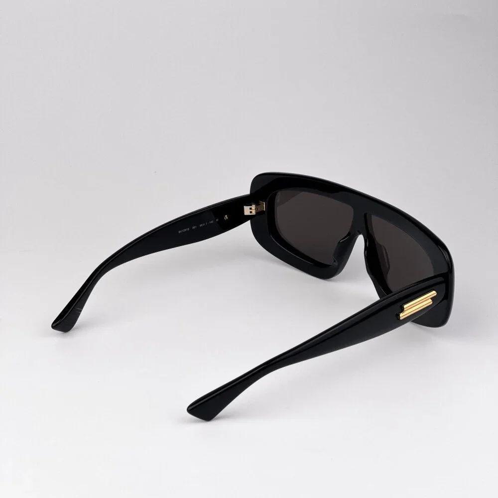 Bottega Veneta Shield Sunglasses – Black Frame / Grey Lens (BV1281S 001)